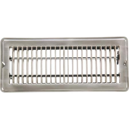 Home Impressions 4 In. x 10 In. Satin Nickel Steel Floor Register 1FL0410SN-NH